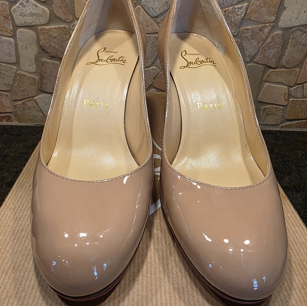 Christian LOUBOUTIN Simple Pump- Nude Round Toe 70 - Picture 2 of 10